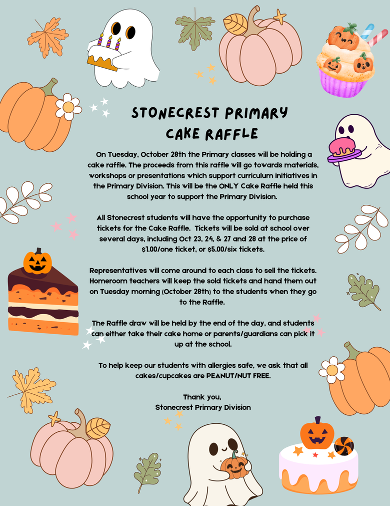 Stonecrest Primary Cake raffle info