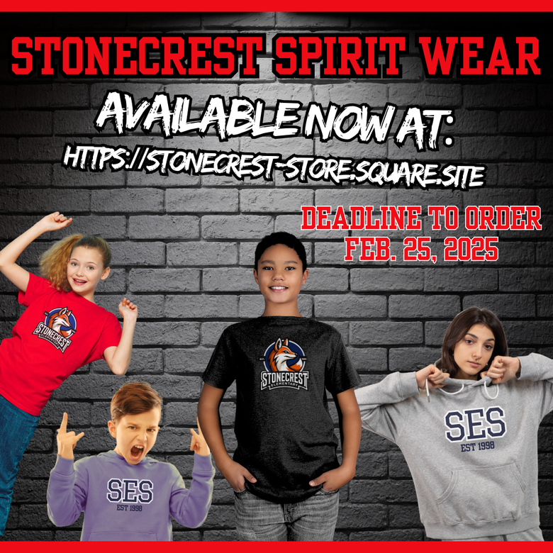 4 students wearing Stonecrest spirit wear